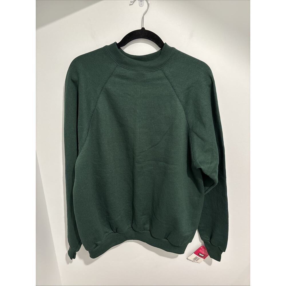 Tultex Sweatshirt Mens L Green Crewneck Raglan Pullover USA 90s Vintage NWT